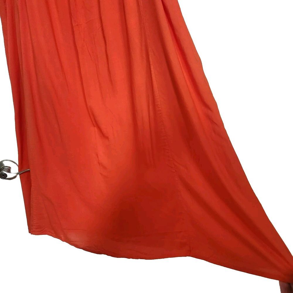 Ann Taylor LOFT Orange Pleated Side Zipper Lined Full Skirt Size 12 - Picture 5 of 7